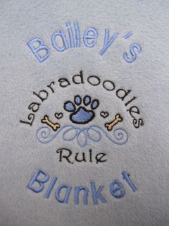 Personalised Dog / Puppy Blanket   Labradoodles Rule   Great Gift 
