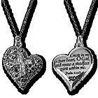New Ladies Christal heart necklace Shield of Strength Dog tags Psalm 