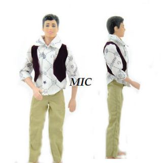   Vest Shirt And Pants For Ken 12 Doll Clothes Barbie New Gift