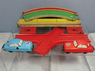 Vintage Eldon Slot Car Set Race Toy Play Track and controllers Two 