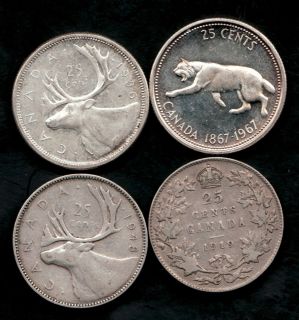 1919 1948 1956 1967 BU Canadian Silver Quarters   Sell it or Melt it?
