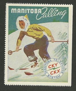    30 CANADA Manitoba Calling Skiing Radio Poster Stamp MNH (cc2250.12