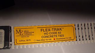 Micro Engineer​ing #12 105 CONCRETE TIES HO SCALE Code 83 Flex Track 