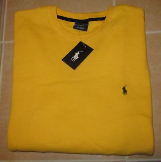 Polo Ralph Lauren Thermal L/S T Shirt Mens Medium Lounge Yellow Black 