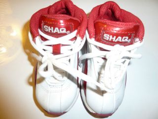   athletic shoes 7 white/red shaq shaquille oneal sneakers basketball