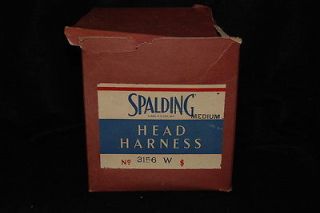 Spalding 3156 W Head Harness Box   Leather Football Helmet
