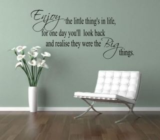   BIG THINGS IN LIFE Wall Art Sticker Mural Decal quote rc 40