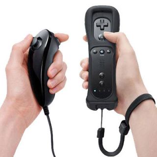 Remote and Nunchuck Control Motion Plus For WII Black