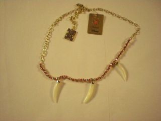   COUTURE KIDIDA POCAHONTAS TOOTH NECKLACE/RARE & RETIRED/NWT/ONE ONLY