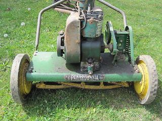 Antique Pennsylvania Deluxe Power Lawnmower With Original Grass 