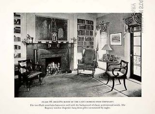 1939 Print Duncan Phyfe Furniture Drawing Room Regency Chair Interior 