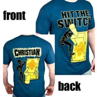 Christian Hit The Switch WWE Blue T shirt New