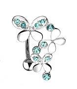 Reverse Butterfly Navel Belly Button Ring  Blue Gem  316 Surgical 