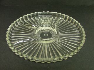   Lazy Susan Hostess Glass Serving Tray Relish Divided 5 Part 12 7/8