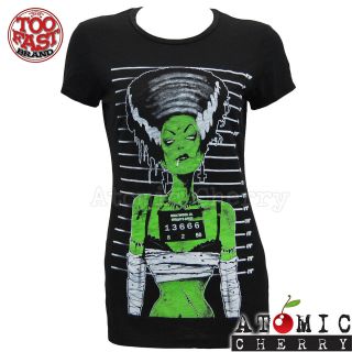  Frankenstein Bride T shirt Rockabilly Horror Zombie Pin Up Punk Gothic