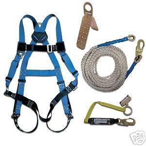   Fall Protection Safety Harness Contractors Roofers Kit 7593A #12659