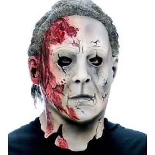 MICHAEL MYERS Halloween Rob Zombie Bloody Adult Costume Mask w/ Hair 