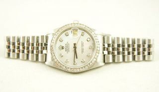Rolex Watch SS Midsize 31MM Datejust 68240 Custom MOP Diamond Dial 