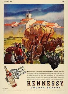 1936 Ad Richard Hennessy Cognac Brandy France Vineyard   ORIGINAL 