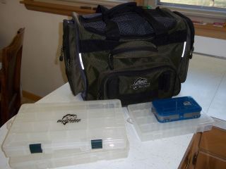 Large Okeechobee Fats Soft Side Tackle Bag   Excellent   W/ Plastic 