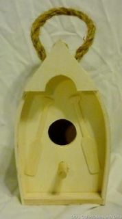 Row Boat Birdhouse Made of Unfinished Wood, Stain or Paint to Suit 