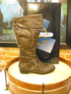 CUTE Andrew Geller Gray Cuffed Clever Riding Boots NEW