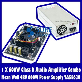 600W Class D Audio Amplifier Combo Kit w MW 48V 600W Power Supply 