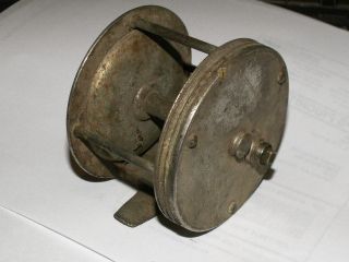   old Pflueger surfcasting fishing reel brass for parts or restore