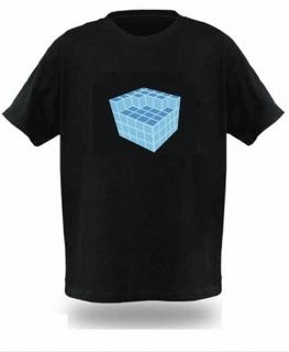   Cube EL LED Graphic Equalizer T Shirt sound activated for disco JG2L