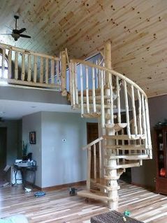 Log Spiral Staircase/Stairway   priced per stair step (tread)   FREE 