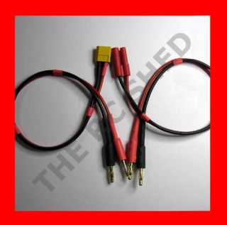LIPO Charger Cables 14 AWG XT60 and Red 4mm TURNIGY