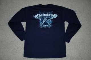 STIHL Officially Licensed Apparel Navy Blue Long Sleeve Chainsaw Cross 