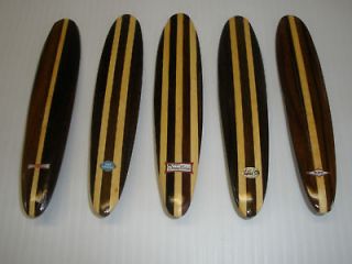 WOOD SURFBOARDS W/ WOOD STRINGERS & FINS CLASSIC 60S SURF 