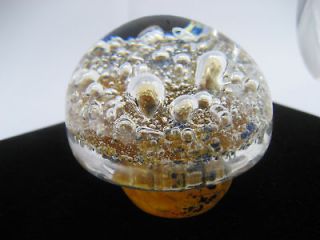 Rare Signed KOSTA Goran Warff Crystal Art Glass Paperweight Mushroom 