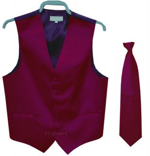   Mens tuxedo vest waistcoat only dark purple wedding prom XS to 4XL