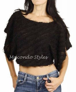 Sexy Crop Top Poncho Shawl Off the shoulder Tribal Boho Sweater Casual 