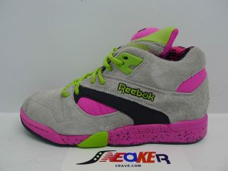 Reebok Court Victory Pump UNI Grey Pink Green Black Neon 2012 J94309 