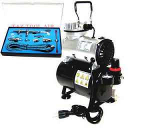 OIL LESS AIR BRUSH COMPRESSOR WITH 3L TANK WITH PROFESSIONAL AIR BRUSH 
