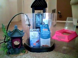 AQUARIUM SET  2.5 gal LED tank with Carrier, Filter, Heater, Cleaner 