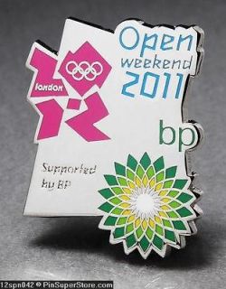 BADGE PIN OLYMPIC 2012 LONDON ENGLAND UK SPONSOR BP OPEN WEEKEND 2011 