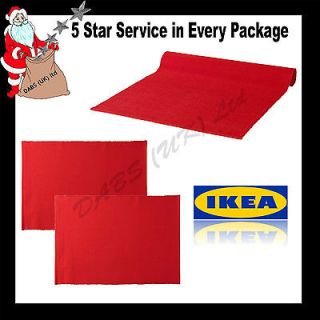 Ikea Marit Red Table Runner   2 x Dining Table Placemats   Christmas 