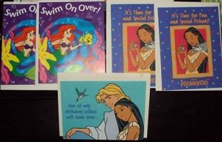   Hallmark Disney Princess Birthday Invitations Cards POCAHONTAS & ARIEL