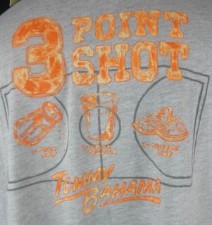   Mens Tommy Bahama Gray Three Point Shot Tequila Tee T Shirt Basketball