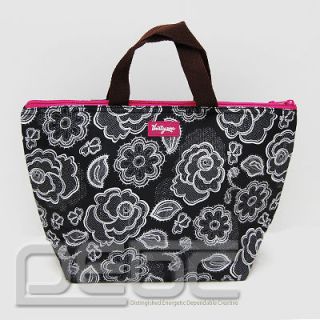 Thirty One Thermal Tote Lunch Carry Tote Bag In Black Flowers #8