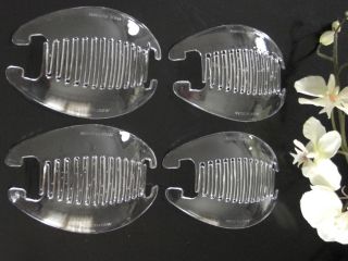   INTERLOCKING JAW COMBS / banana for thick hair clip claw   CLEAR