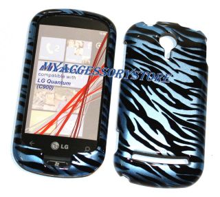 LG Quantum C900 Blue Zebra Design Snap On Protector Hard Shield Phone 