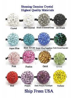   Pcs 20Pcs Crystal Pave Clay Shamballa Spacer 10mm Beads for Bracelet