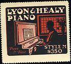 Lyon & Healy PIANO   Great Old Advertising Poster Stamp, c. 1915