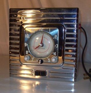 Vtg 1943 Chrome Seth Thomas Electric Gas Stove Clock Timer