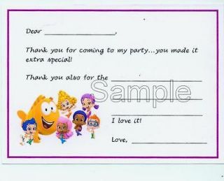 10   BUBBLE GUPPIES Fill in THANK YOU Cards Notes